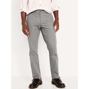 Mens‎ Gray Chino Pants Slim Fit Flat Front Casual Dress Pants